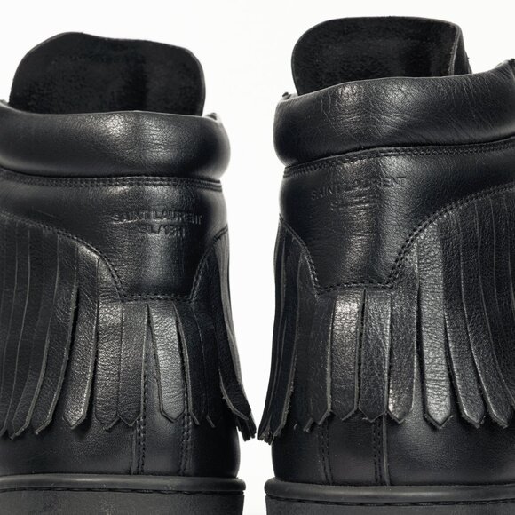 Saint Laurent SL/18H High Black Fringe High-Top Sneakers - Picture 10 of 13